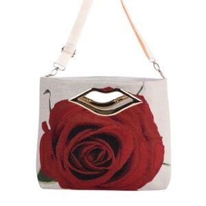 Jacquard‎ Rose Pattern Crossbody Bag NWT